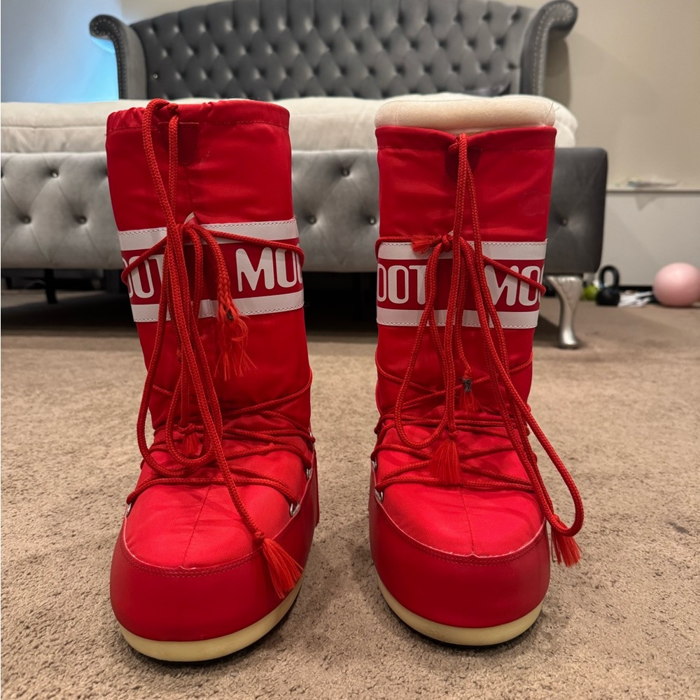 Moon Boot Unisex Bold Red Snow Boots